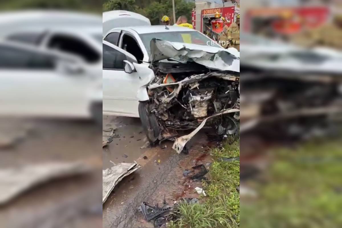 Acidente de carro deixa quatro pessoas feridas no Distrito Federal