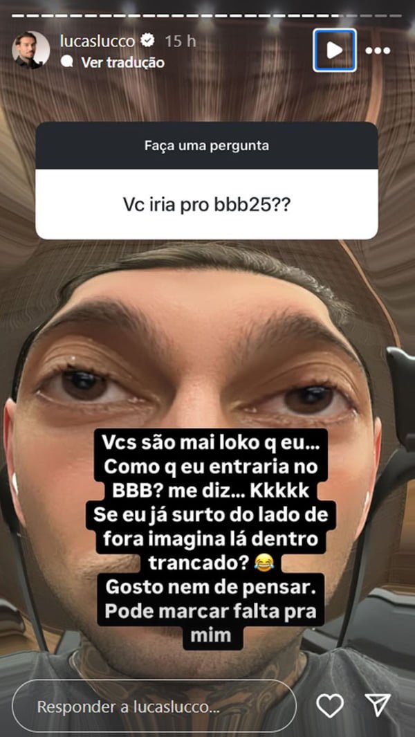 Lucas Lucco abre o jogo e fala sobre participação no BBB25