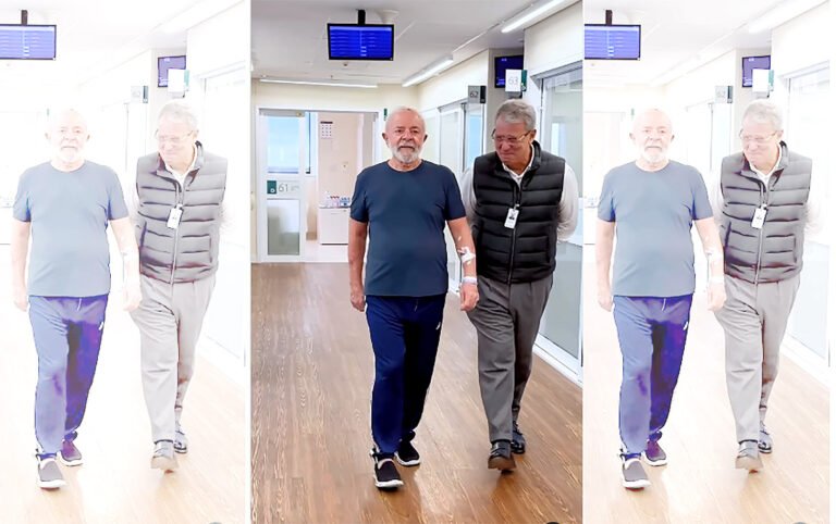 Lula posta imagem de caminhada no hospital e afirma que está 'firme e forte' Lula posta imagem de caminhada no hospital e afirma que está 'firme e forte'