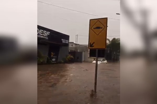 Asfalto arrancado e água na cintura: veja estragos da chuva no DF