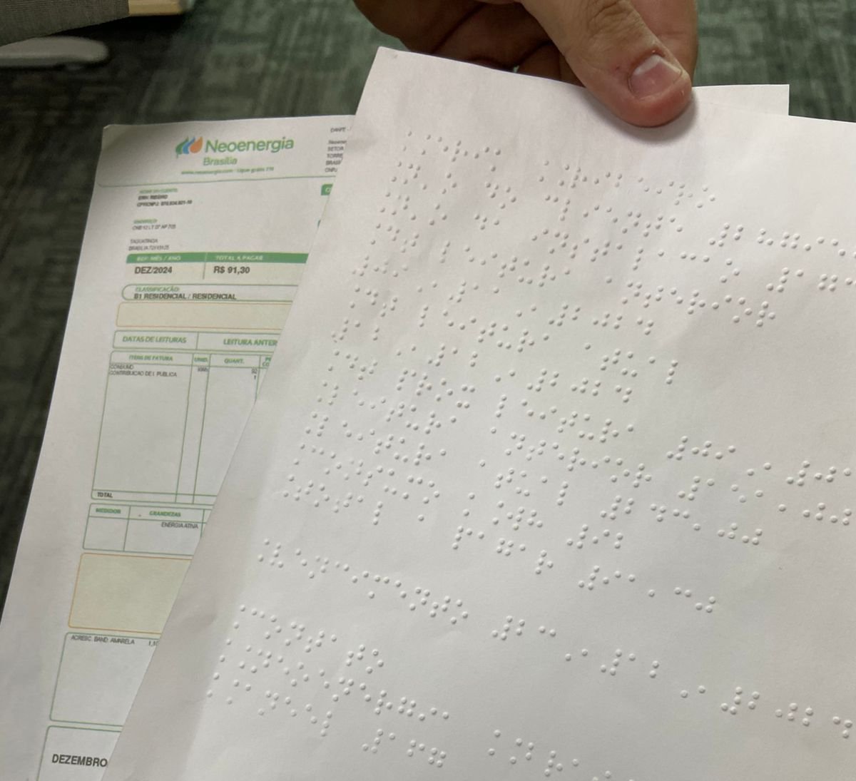 Clientes do DF já podem solicitar conta de luz em Braille