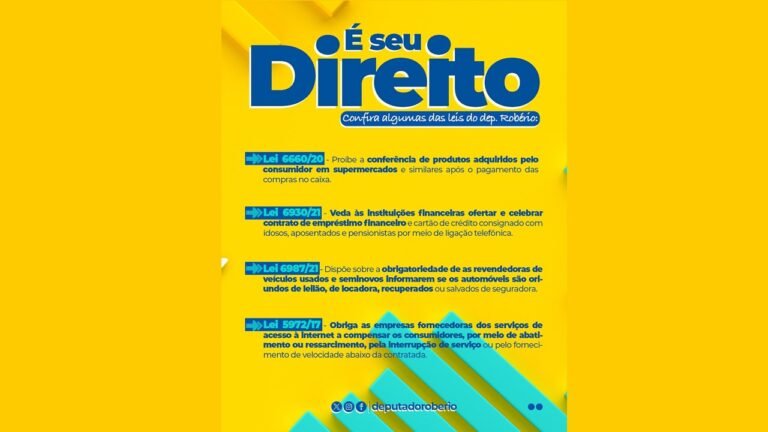 Dia do Consumidor: Deputado Robério Negreiros destaca leis em defesa dos direitos dos consumidores Dia do Consumidor: Deputado Robério Negreiros destaca leis em defesa dos direitos dos consumidores