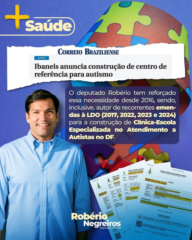 Centro de Referência em Autismo é anunciado no DF após anos de luta do deputado Robério Negreiros Centro de Referência em Autismo é anunciado no DF após anos de luta do deputado Robério Negreiros