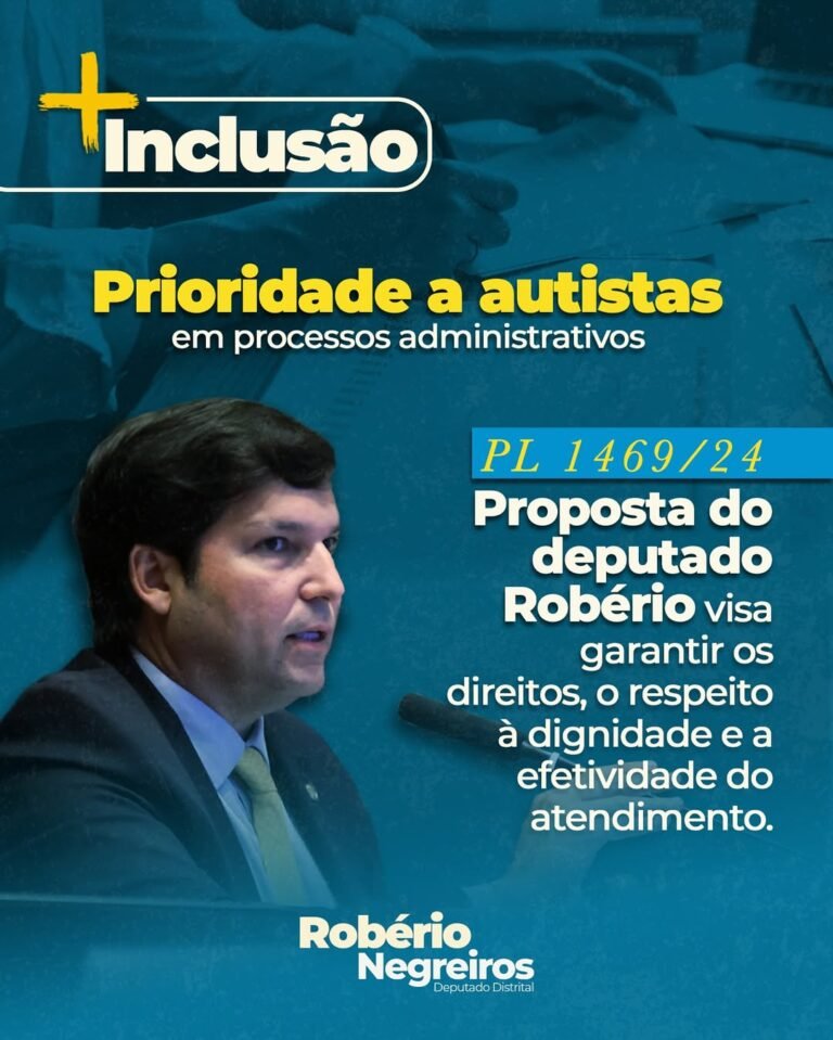 Deputado Robério Negreiros apresenta PL que garante prioridade a pessoas com autismo no DF Deputado Robério Negreiros apresenta PL que garante prioridade a pessoas com autismo no DF