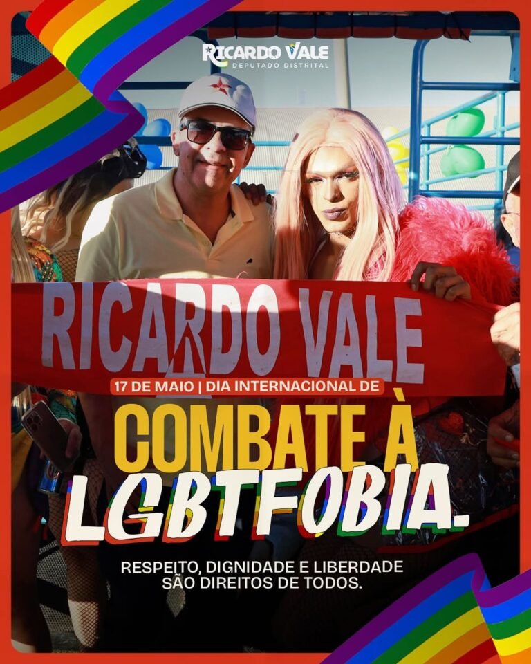 Deputado Ricardo Vale é autor da lei que institui o Dia de Combate à LGBTfobia no DF Deputado Ricardo Vale é autor da lei que institui o Dia de Combate à LGBTfobia no DF
