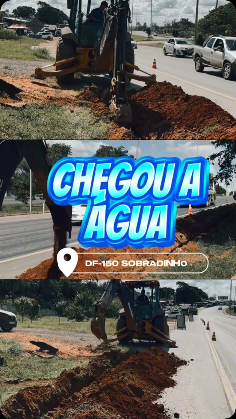 Após 18 anos de espera, moradores da DF-150 em Sobradinho II recebem água potável Após 18 anos de espera, moradores da DF-150 em Sobradinho II recebem água potável