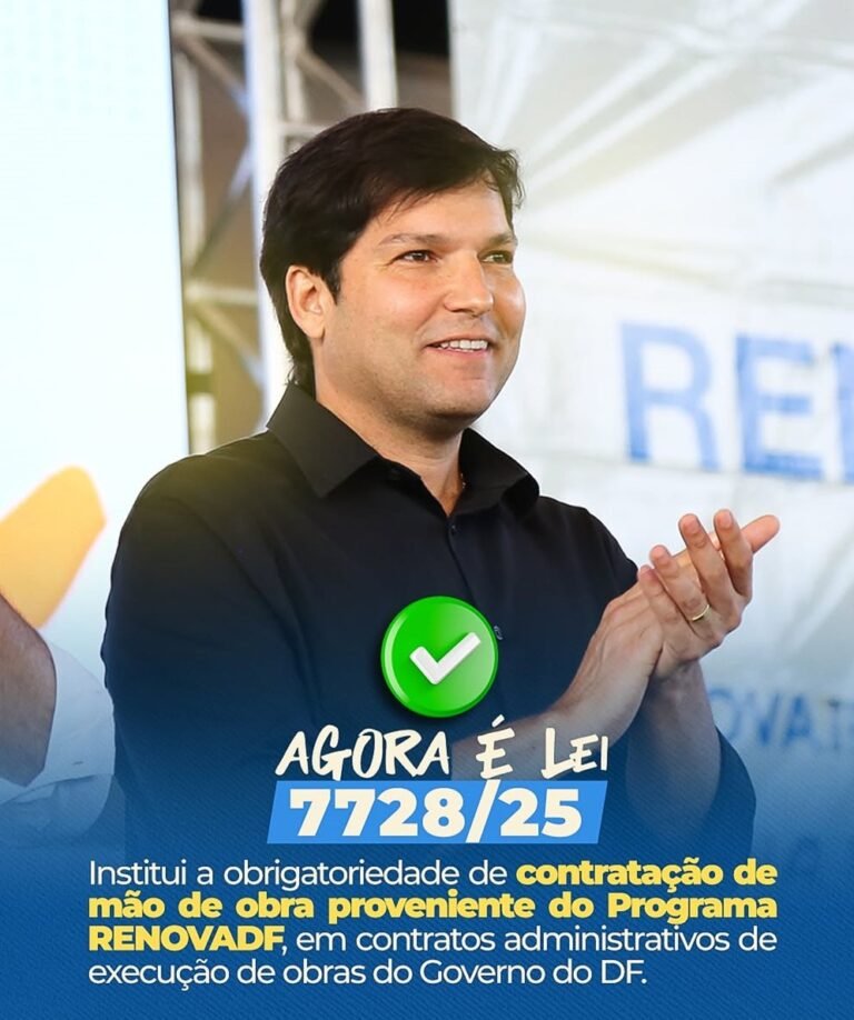 Agora é Lei: Mão de obra do RenovaDF será obrigatória em obras do Governo do DF