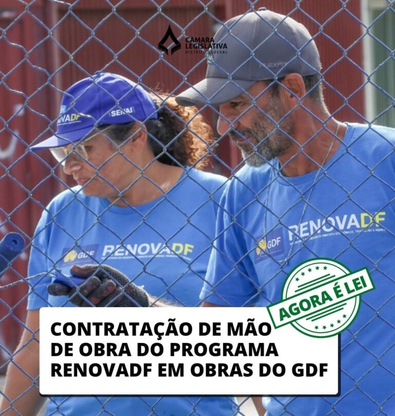 Nova Lei de Robério Negreiros Garante Contratação de Egressos do RENOVADF em Obras do GDF