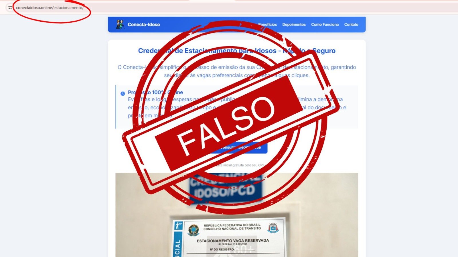 Sites falsos tentam enganar idosos com credencial de estacionamento no DF