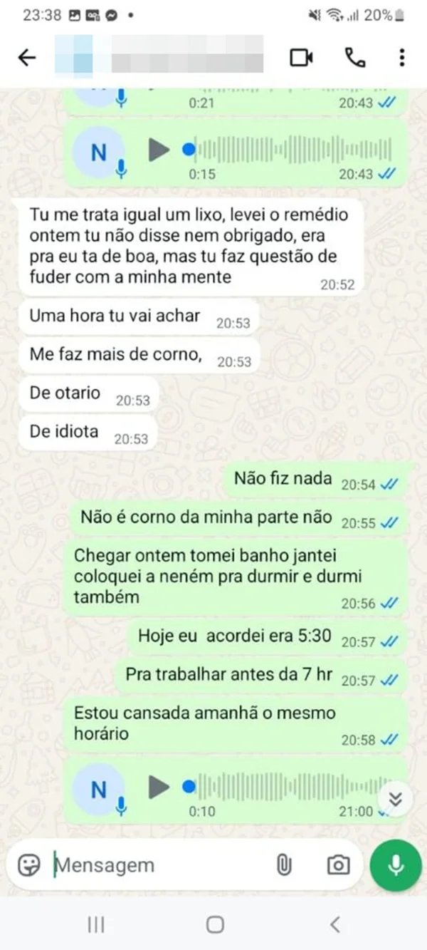 Agressor ameaçava ex pelo WhatsApp: “Vai seguir sua vida no inferno”