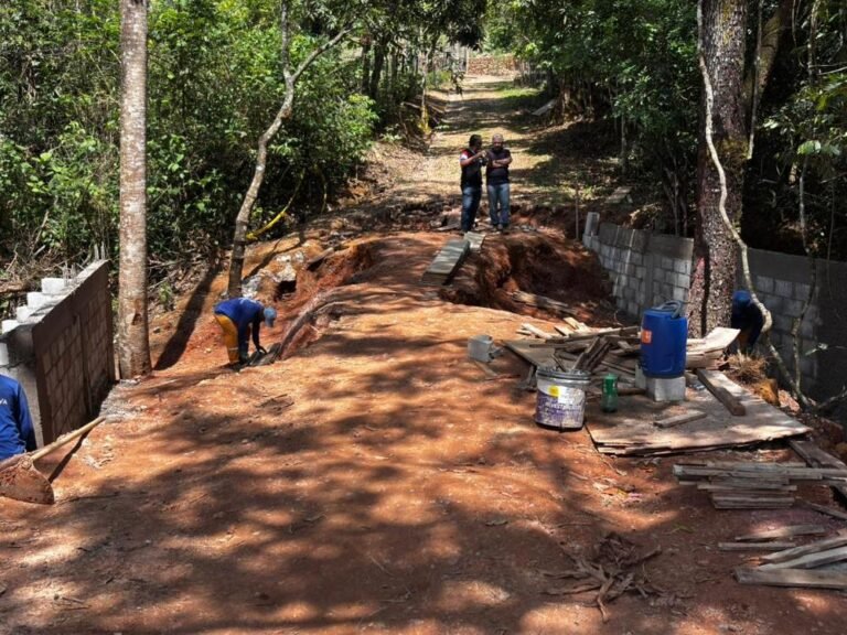 Ponte no Núcleo Rural Alexandre Gusmão chega a 70% de execução